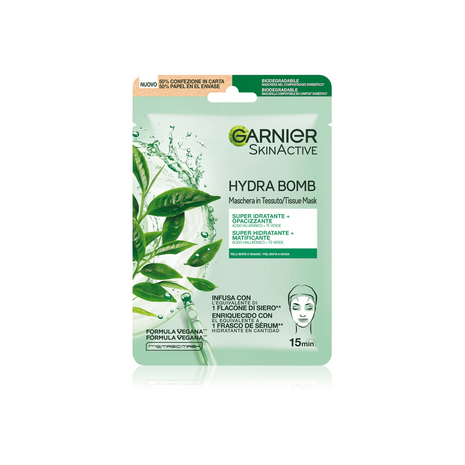 Garnier - Hydra Bomb Maschera In Tessuto Tè Verde