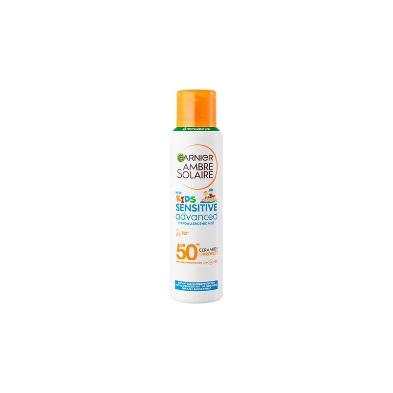 Garnier Ambre Solaire Latte Spray Protettivo SPF 50 Kids Sensitive Advanced Anti-Sabbia