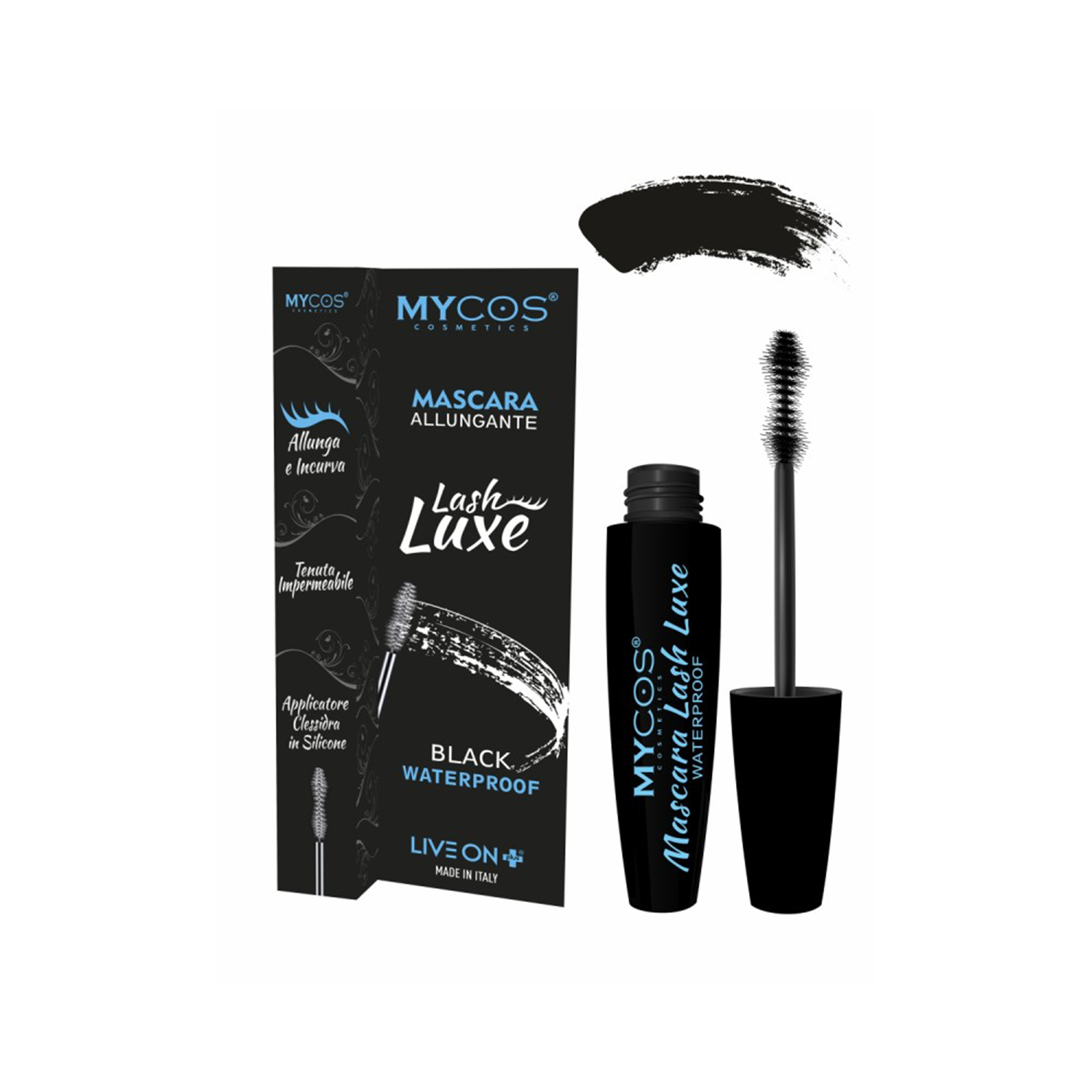 Mycos Cosmetics - Mascara Allungante Lash Luxe Nero Waterproof