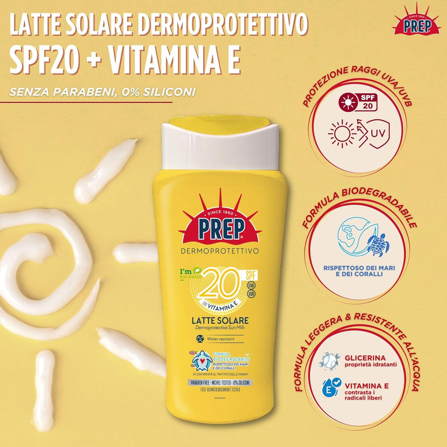 Prep - Latte Solare Dermoprotettivo SPF 20
