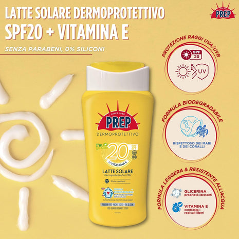 Prep - Latte Solare Dermoprotettivo SPF 20