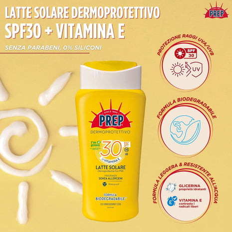Prep - Latte Solare Dermoprotettivo SPF 30