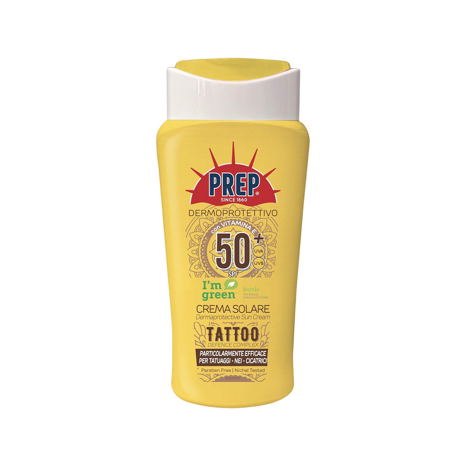 Prep - Latte Solare Dermoprotettivo SPF 50+ Tattoo