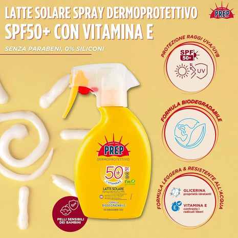 Prep - Latte Solare Dermoprotettivo SPF 50 Spray