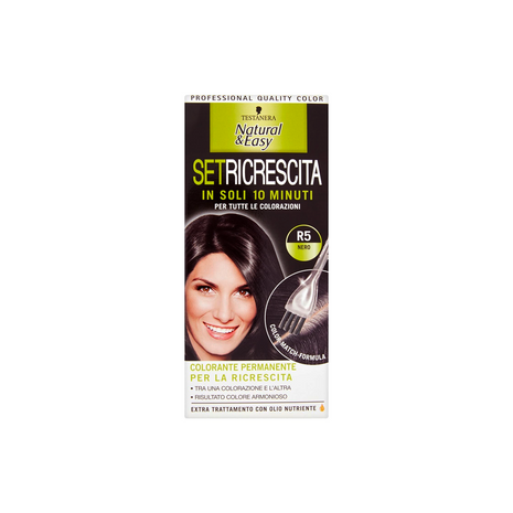 Schwarzkopf - Natural&Easy Set Ricrescita Colorazione Permanente Nero R5